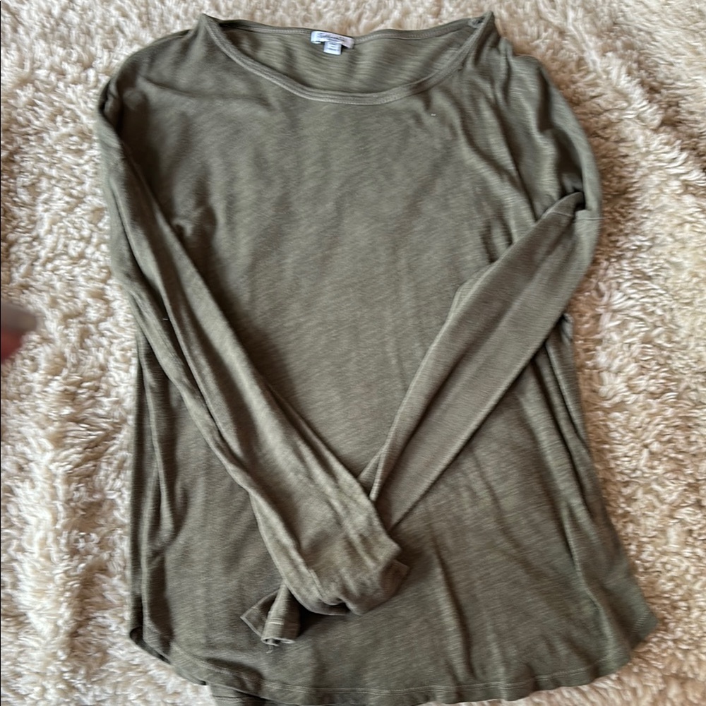 Olive Green Long Sleeve Top